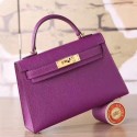 New 1:1 Replica Hermes Cyclamen Epsom Kelly Mini II 20cm Handmade Bag HJ01257