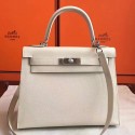 Replica 1:1 Hermes White Epsom Kelly Sellier 28cm Handmade Bag HJ00192