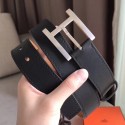 Replica Best Copy Hermes James 35MM Belt In Black Box Calfskin HJ00140