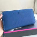Replica Fake Hermes Blue Clemence Azap Zipped Wallet HJ00291