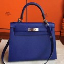 Replica Hermes Blue Electric Epsom Kelly Sellier 28cm Handmade Bag Replica HJ00380