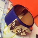 Replica Hermes Blue Epsom Collier De Chien Bracelet Size S HJ01105