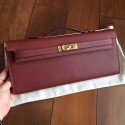 Replica Hermes Bordeaux Epsom Kelly Cut Clutch Handmade Bag HJ00738