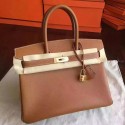Replica Hermes Gold Epsom Birkin 30cm Handmade Bag HJ01253