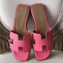Replica Hermes Oran Sandals In Rose Confetti Epsom Leather HJ00473