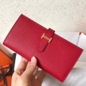 Replica Hermes Red Epsom Bearn Gusset Wallet Replica HJ00210