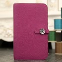Replica Hot High End Hermes Dogon Combine Wallet In Purple Leather HJ00506