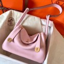 Replica Luxury Faux Hermes Pink Lindy 30cm Clemence Handmade Bag HJ01159