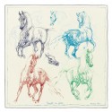 Replica Perfect Imitation Hermes White Pirouette Au Galop Shawl HJ00525