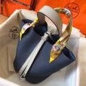 Top Hermes Bicolor Picotin Lock MM 22cm Sapphire Bag HJ00469
