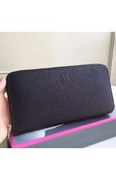 1:1 Hermes Black Clemence Azap Zipped Wallet HJ01149