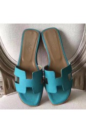 1:1 Replica Hermes Oran Sandals In Lagon Epsom Leather HJ01299