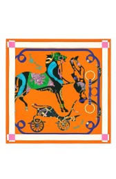 AAA Hermes Orange Tout En Carre Shawl 140CM HJ00315