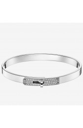 AAA Hermes Silver Small Kelly Bracelet With Diamonds HJ00508