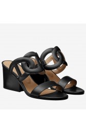 AAA Imitation Hermes Black Peace Sandals HJ00254
