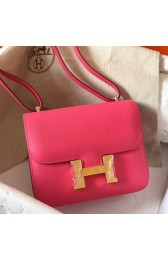 AAAAA Imitation Replica Hermes Mini Constance 18cm Rose Lipstick Epsom Bag HJ01171
