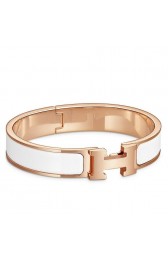 Best Hermes White Enamel Clic H PM Bracelet HJ00105