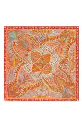 Best Quality Hermes Saumon Le Jardin De La Maharani Silk Shawl HJ00037