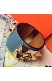 Best Wholesale Hermes Blue Jean Epsom Collier De Chien Bracelet Size S HJ01207
