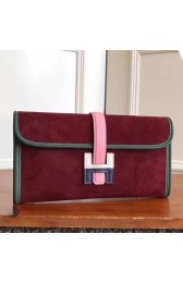 Cheap Fake High End Hermes Bordeaux Suede Jige Elan 29 Clutch Bag HJ00656