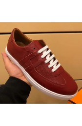 Cheap Hermes Olympic Sneakers In Red Leather HJ00930