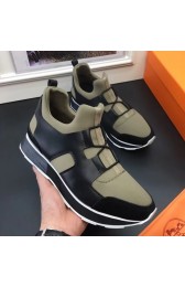 Copy Hermes Men Kaki/Noir Player Sneakers HJ00587
