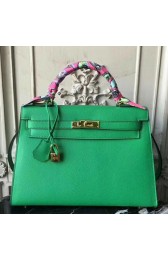 Copy Luxury Cheap Fake Hermes Bamboo Epsom Kelly 32cm Sellier Bag HJ00791