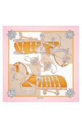 Designer Faux Hermes Pink Harnais De Cour Scarf 90 HJ00280