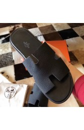 Designer Knockoff Cheap Faux Hermes Izmir Sandals In Black Clemence Leather HJ01172