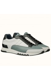 Fake 1:1 Replica Hot Hermes Trail Sneaker In White/Blue Calfskin HJ00883