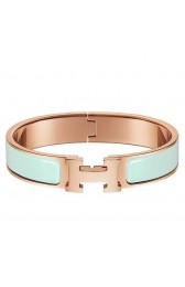 Fake Hermes Aqua Enamel Clic H PM Bracelet Replica HJ00437