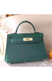 Fake Hermes Malachite Chevre Kelly Mini II 20cm Handmade Bag HJ00660