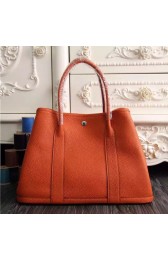 Fake Hermes Medium Garden Party 36cm Tote In Orange Leather HJ00426