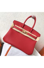 Fake Hermes Red Clemence Birkin 25cm Handmade Bag HJ00292