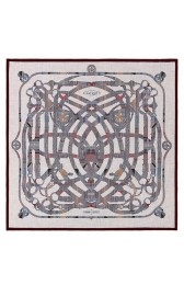 Fake Perfect Hermes Grey Cavalcadour Morning Shawl 140cm HJ00110