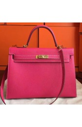 Fashion Copy Hermes Rose Tyrien Epsom Kelly 32cm Sellier Handmade Bag HJ00487