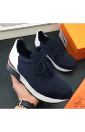 Fashion Replica Hermes Men Navy Blue Miles Sneakers HJ00214