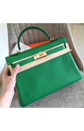 Hermes Bamboo Clemence Kelly Retourne 32cm Handmade Bag Replica HJ00272