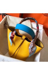 Hermes Bicolor Picotin Lock MM 22cm Yellow Bag HJ00997