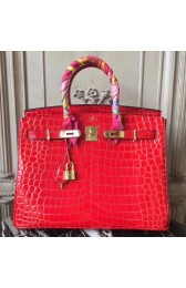 Hermes Birkin 30cm 35cm Bag In Cherry Crocodile Leather HJ00269