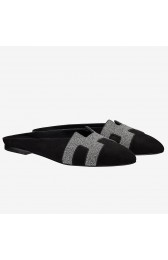 Hermes Black Crystal Roxane Mule HJ00227
