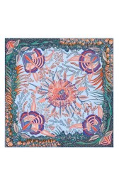 Hermes Blue Flowers Of South Africa Silk Scarf HJ00331