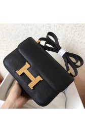 Hermes Epsom Constance 24cm Black Handmade Bag Replica HJ00754