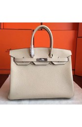 Hermes Ivory Clemence Birkin 35cm Handmade Bag HJ01361
