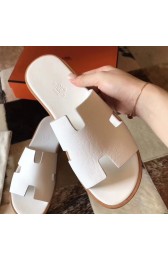 Hermes Izmir Sandals In White Epsom Leather HJ01248