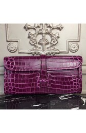 Hermes Jige Elan 29 Clutch In Fuchsia Crocodile Leather HJ00769