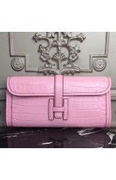 Hermes Jige Elan 29 Clutch In Pink Crocodile Leather HJ00688