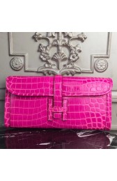Hermes Jige Elan 29 Clutch In Rose Red Crocodile Leather HJ00072