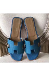 Hermes Oran Sandals In Turquoise Epsom Leather HJ00531