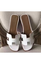 Hermes Oran Sandals In White Epsom Leather HJ00129